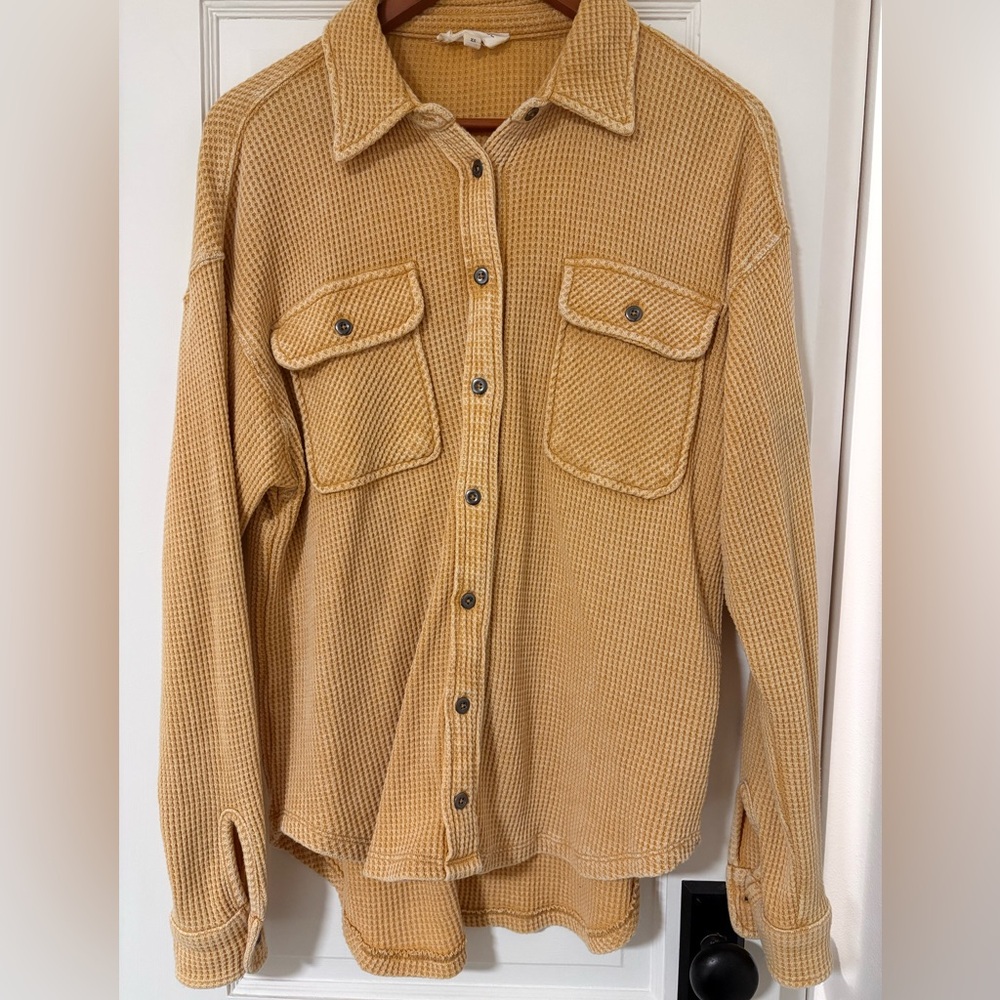 Hippie Rose Mustard Waffle Knit Top
